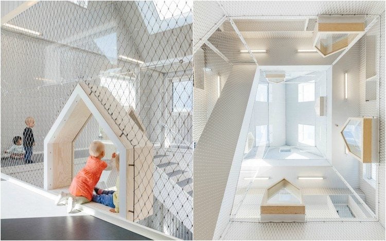 kindergarten-architektur-interieur-sicherheitsnetz-hausförmige-fenster