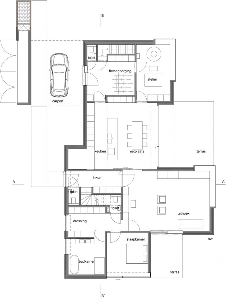 modernes-einfamilienhaus-klinkerfassade-grundriss-plan-raumaufteilung-erdgeschoss