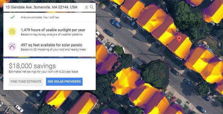 Solarkollektoren Test google-sonnenlicht-fläche-ersparnisse-analyse
