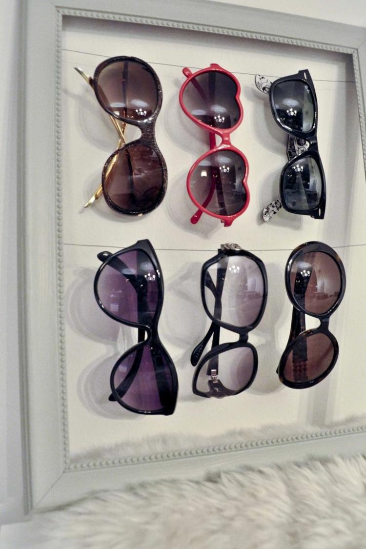 sonnenbrillen aufbewahrung vintage-flair-bilderrahmen-weiss