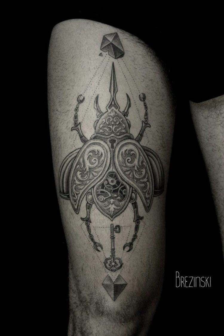 tattoo-motive-kaefer-skarabaeus-mechanisch-design