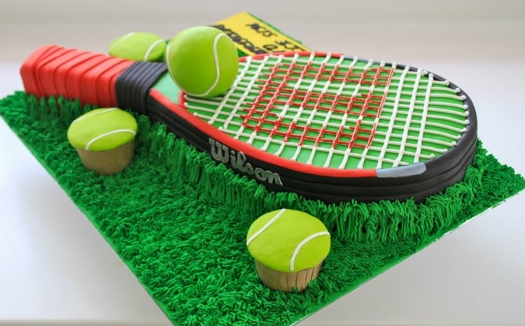 torten-maenner-tennis-sport-thema-schlaeger-tennisball