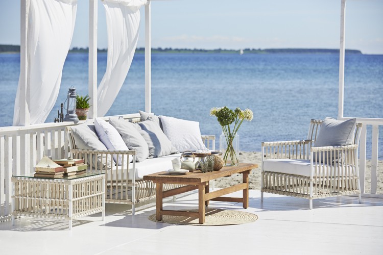 Wetterfeste Gartenmöbel -sitzecke-sofa-sessel-beistelltisch-weiss