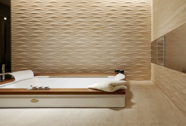 3D-wandgestaltung-stein-badezimmer-innen-wellen-mediterrane-beige-badewanne