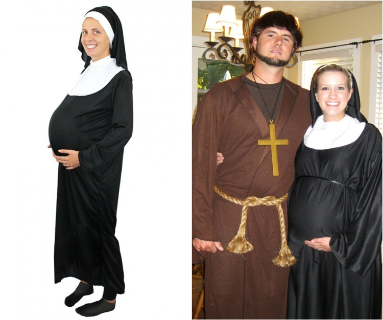 Kostüme für Schwangere nonne-priest-paare-idee