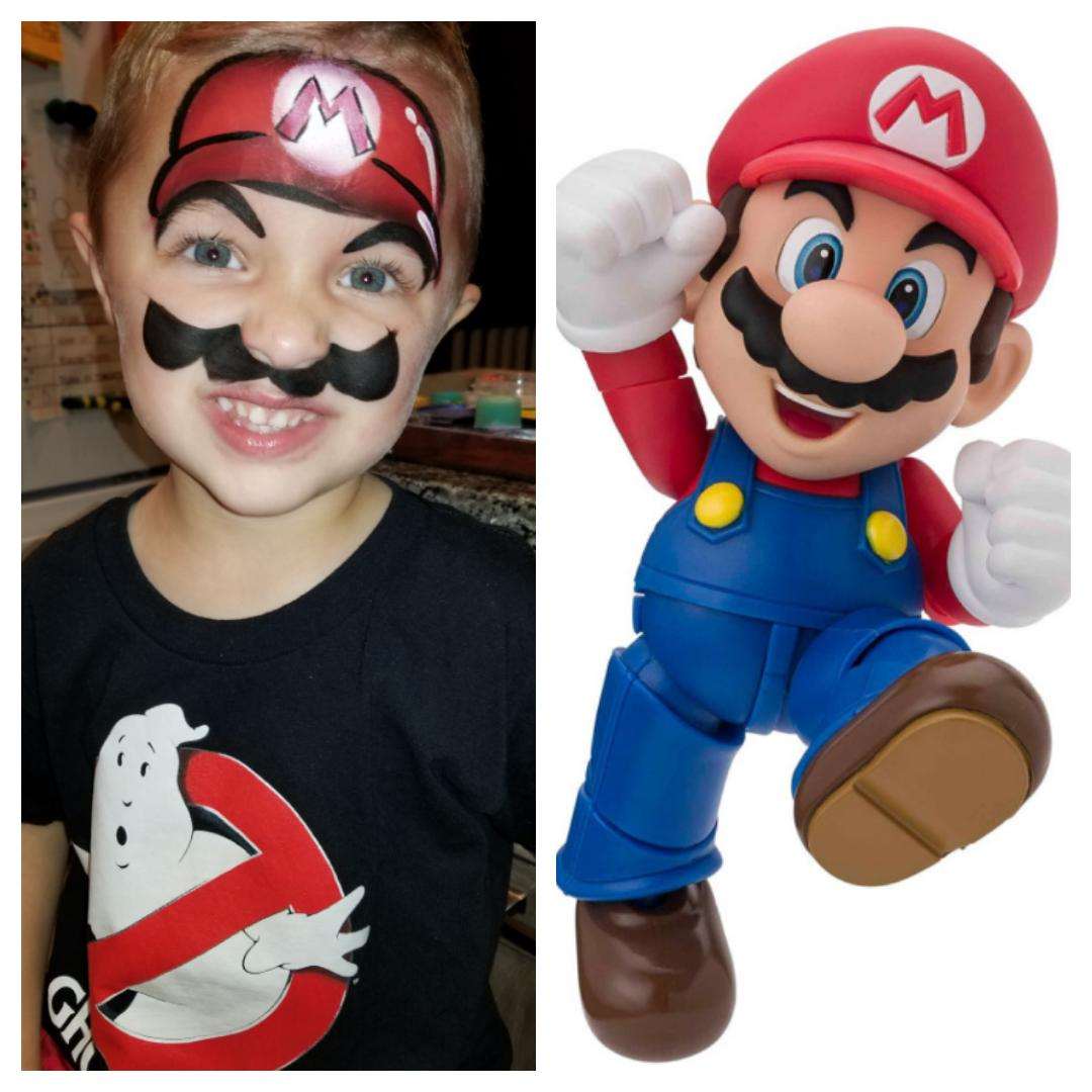 Super Mario Bart schminken für Kinder zu Fasching