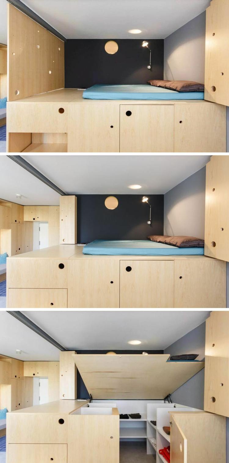falttüren-eschenholz-schlafzimmer-hochbett-kleiderschrank-aufbewahren
