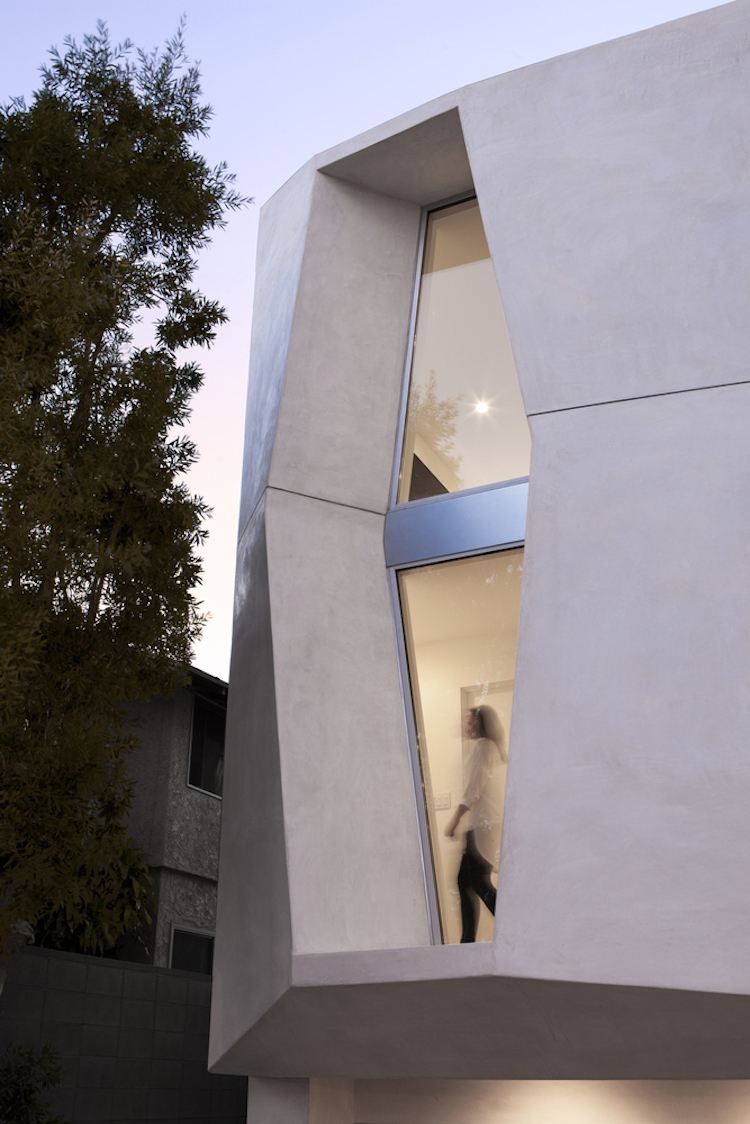 Farbe Weiß -modernes-haus-waben-panoramafenster-avantgarde