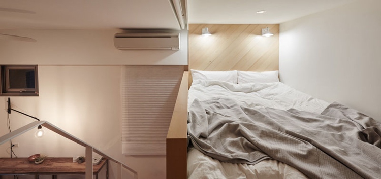 kleine-raeume-einrichten-einzimmerwohnung-schlafbett-konstruktion-nachtlampen