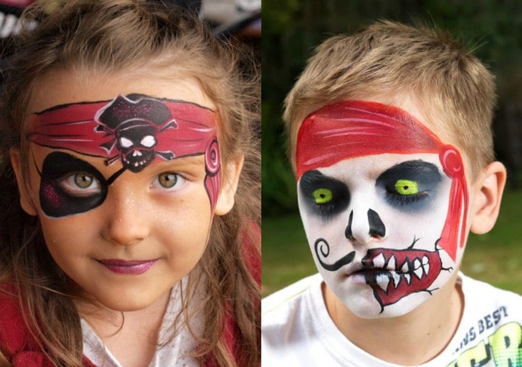 Pirat schminken kinder-totenkopf-zeichen-zombi-augen