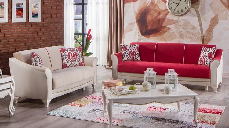 Rote Couch tapete-beige-blumenmotiv-kombination-weiss-creme