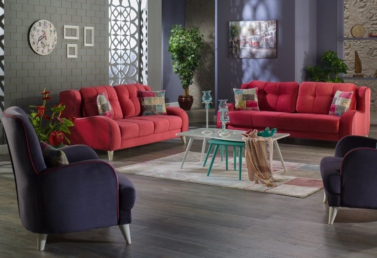 Rote Couch Im Wohnzimmer Welche Wandfarbe Und Co Passen Dazu