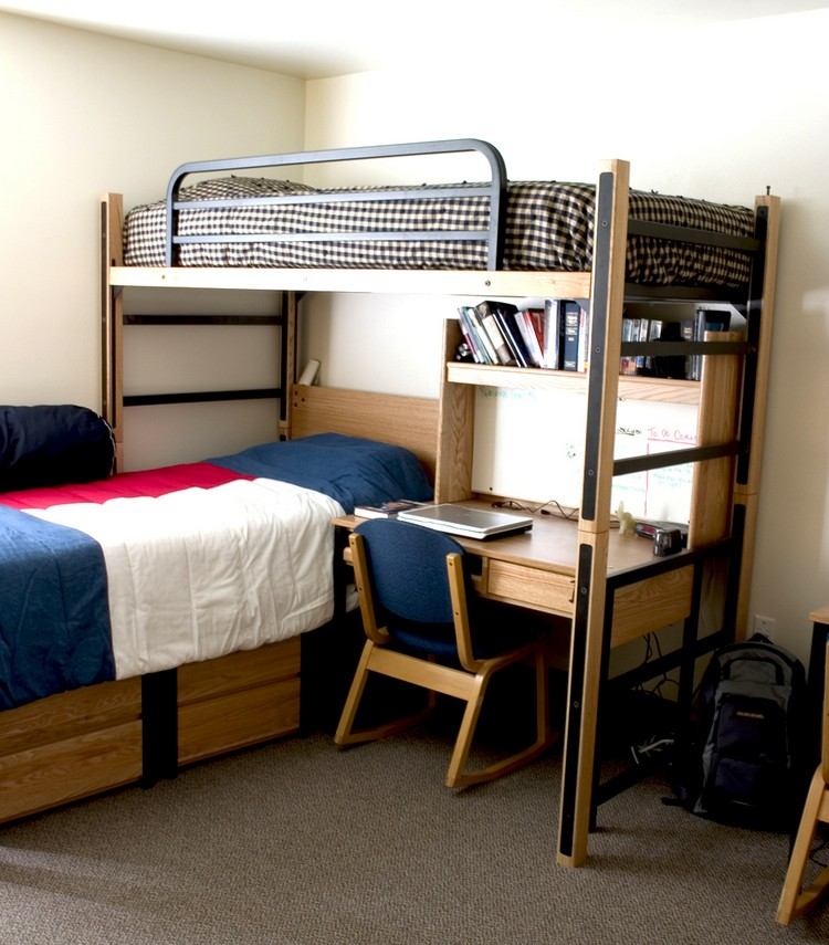 studentenzimmer-einrichten-doppelzimmer-hochbett-etagenbett-regal-schreibtisch-platzsparend
