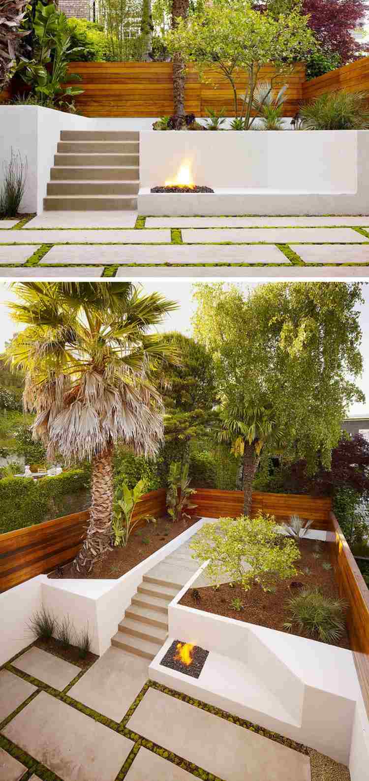 terrasse-hang-minimalistisch-steinplatten-feuerstelle-sichtschutz-holz