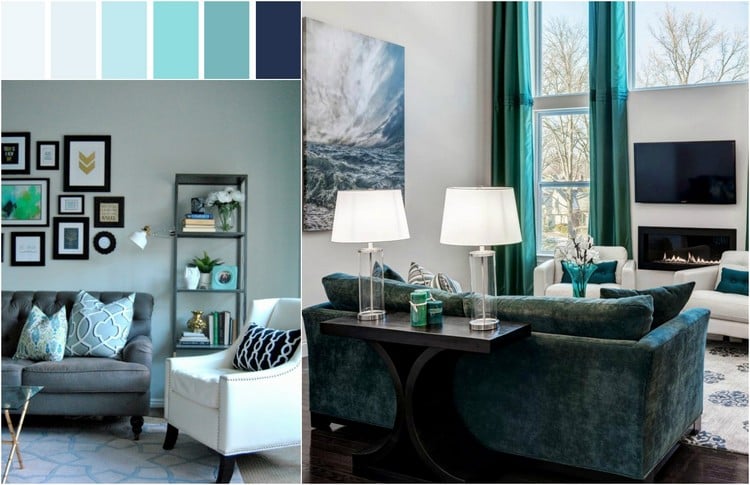 wohnzimmer-türkis-blau-grau-wandgestaltung-deko-wandbild-meer-wohninspirationen