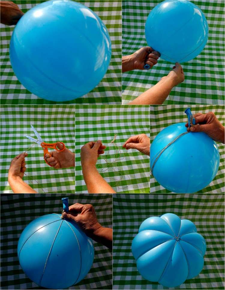 basteln-pappmache-luftballon-halloween-kürbis-selber-machen-anleitung