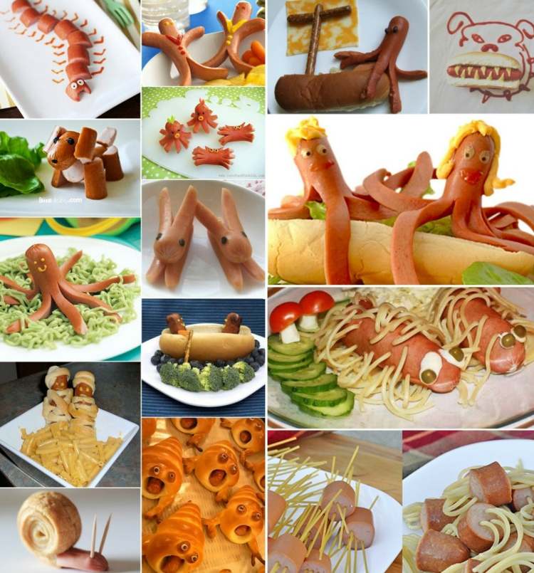 essen-kinder-wiener-wurst-zubreiten-ideen-spaghetti-oktopus-hot-dog