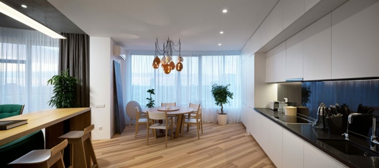 farbe-gruen-minimalistisch-kueche-offen-wohnraum-gestalten-idee