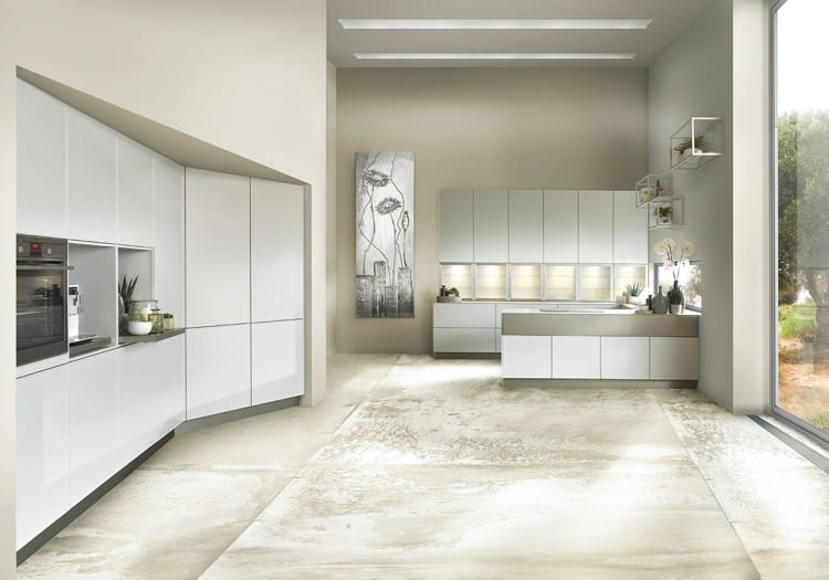 Kitchen without handle-cupboard handles-design-white.minimalist style-modern