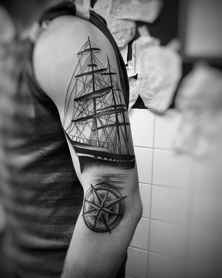 kompass-tattoo-maritim-schiff-meer