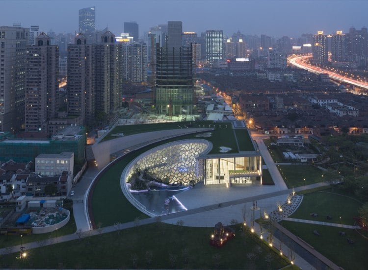 Meisterwerk der modernen Architektur -museum-stadt-shanghai-gebäude