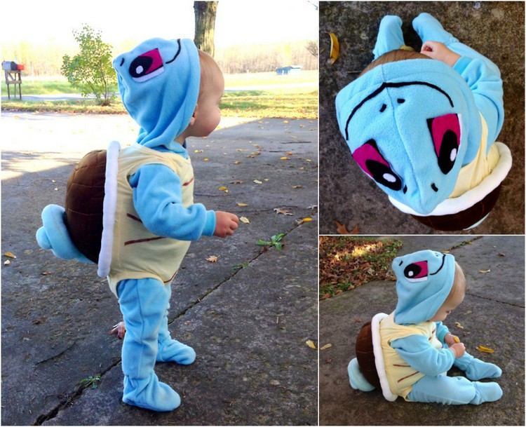 Pokemon Kostüm selber-nähen-halloween-fasching-baby-schiggy-idee