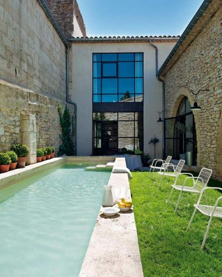 pool für kleinen garten modern-design-mediterran-schmal-hinterhof