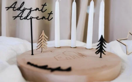 adventskalender aus holz mit kerzen