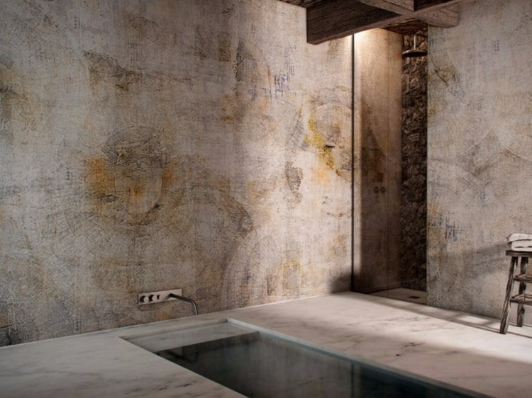 badezimmer-tapete-acropora-rustikal-motive-marmor-fussboden-eingelassene-badewanne