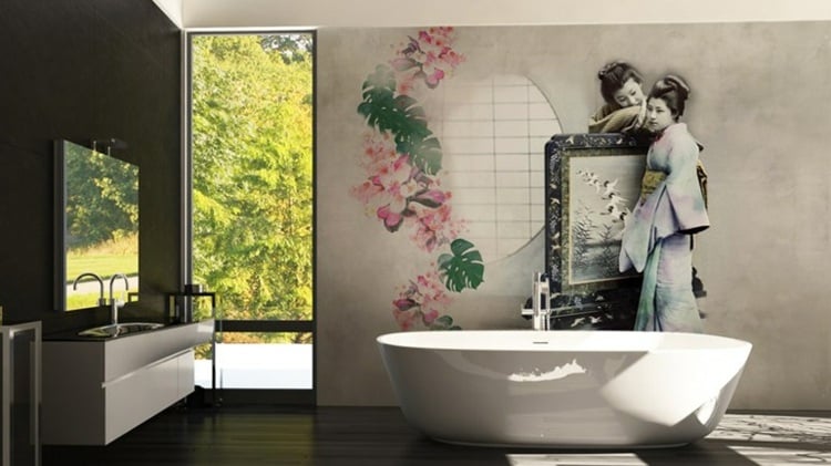 badezimmer tapete shimai-chinesisch-motive-bilder-blumen-lotus