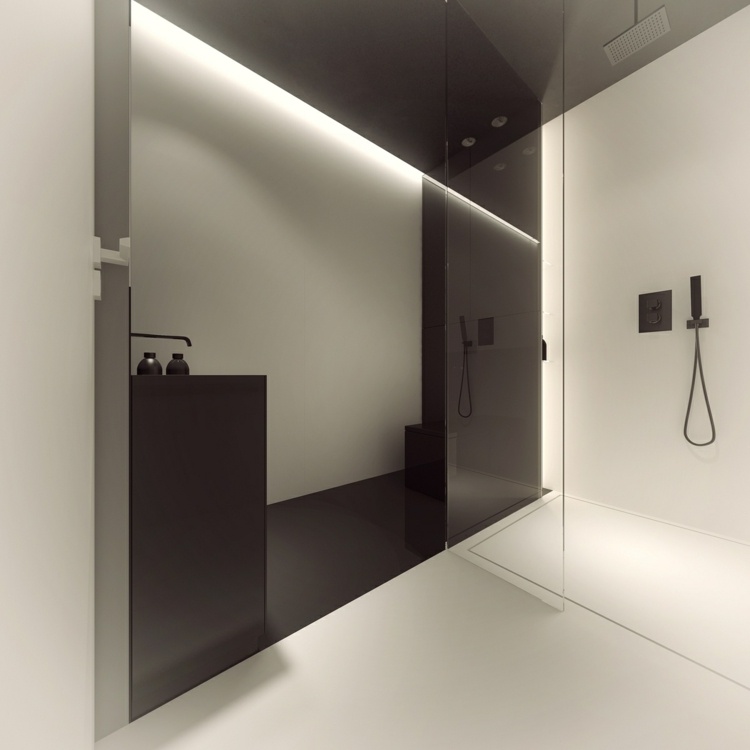 bodengleiche dusche inspiration-schlicht-schwarz-badezimmer-weiss-nasszelle
