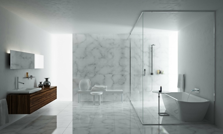 bodengleiche-dusche-minimalistisch-marmor-design-badewanne-holz-waschschrank