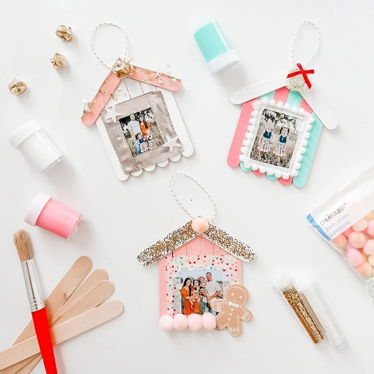 diy bilderrahmen ornamente aus eisstielen