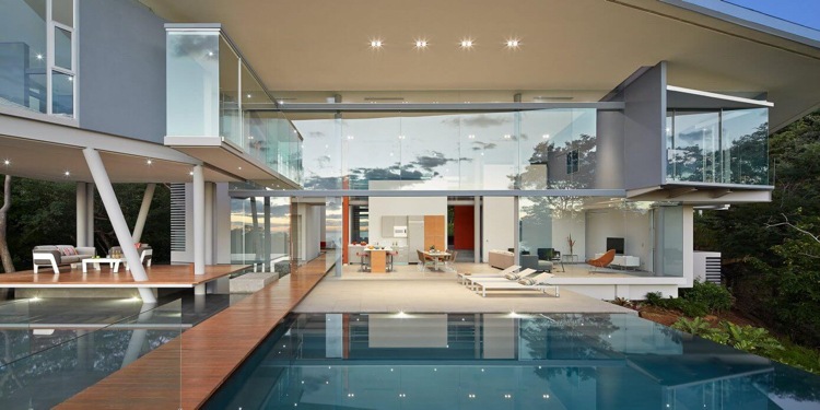 Haus aus Glas -meerblick-luxus-terrasse-terrassenüberdachung