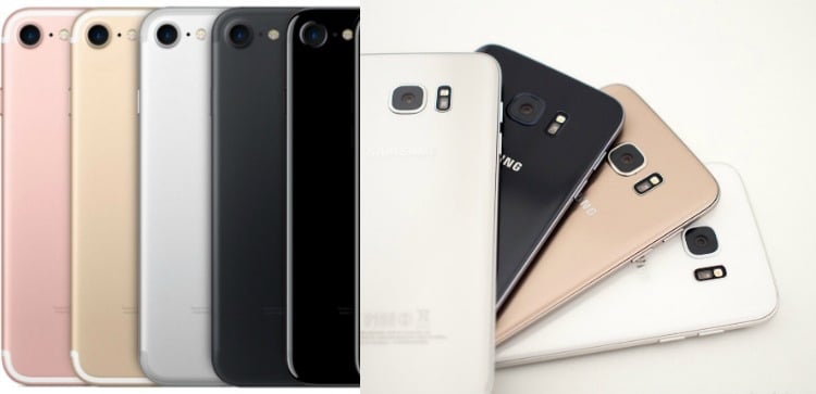 iPhone 7 und Samsung Galaxy S7 -vergleich-optik-farbe-gehaeuse