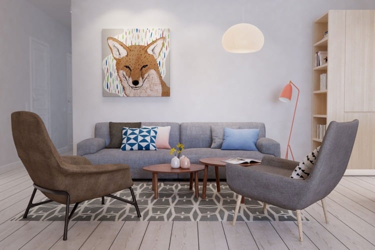 Pastell Wandfarben -braun-grau-polster-möbel-sessel-couch
