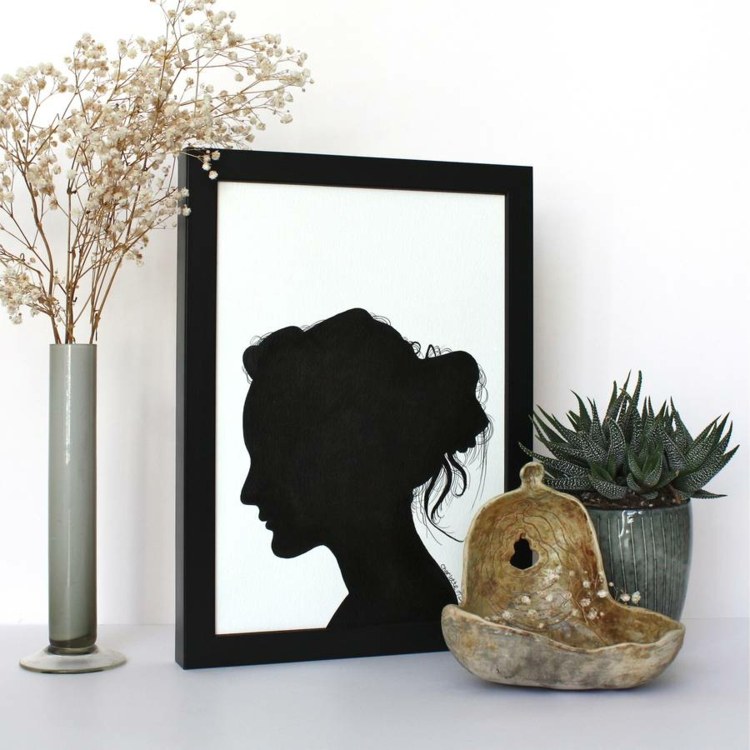 vintage deko silhouetten-individuell-dekorieren-pflanzen-vase-modern