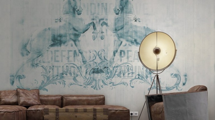 vintage-tapete-next-utopia-pferde-bild-label-print-leder-sofa
