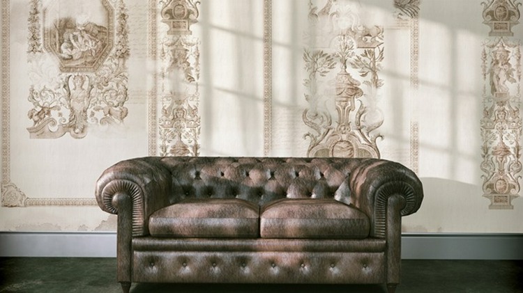 vintage-tapete-royal-edel-design-chesterfield-couch-leder