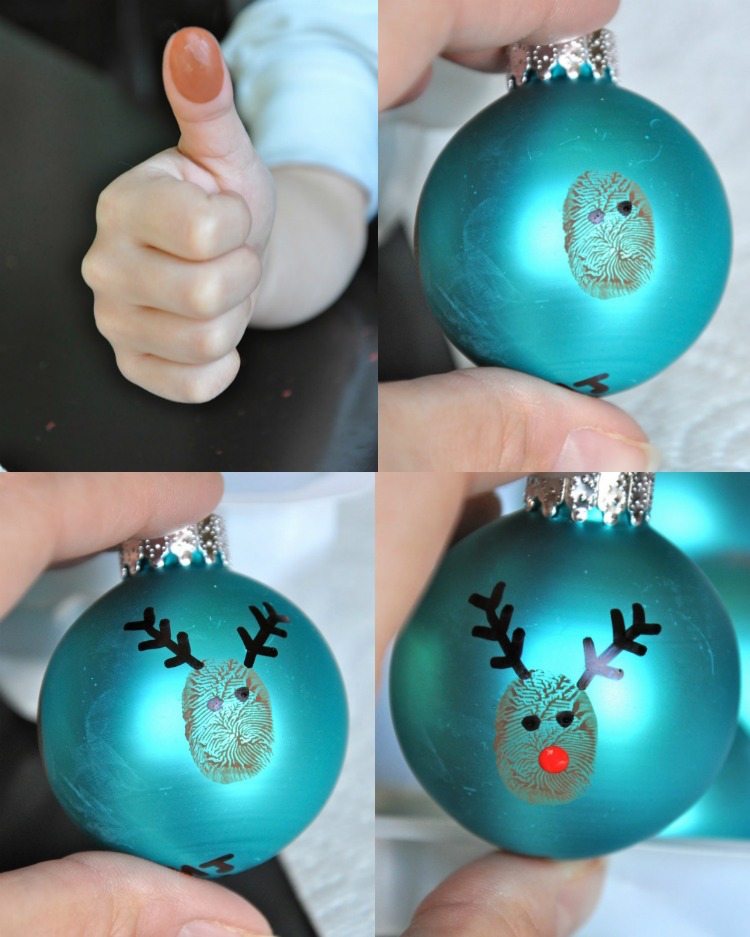 bastelideen-weihnachten-kinder-christbaumschmuck-weihnachtskugel-hirsch-fingerabdruck