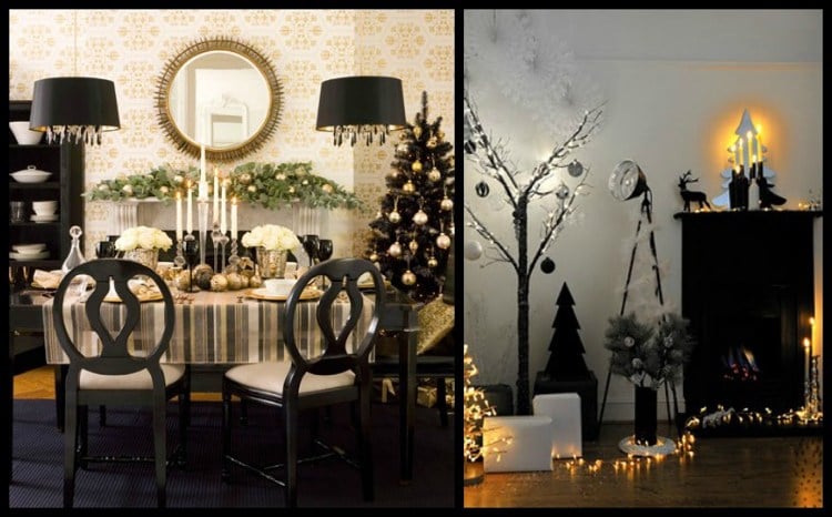 deko-weihnachten-trendfarben-schwarz-gold-silber-elegant-tischdeko