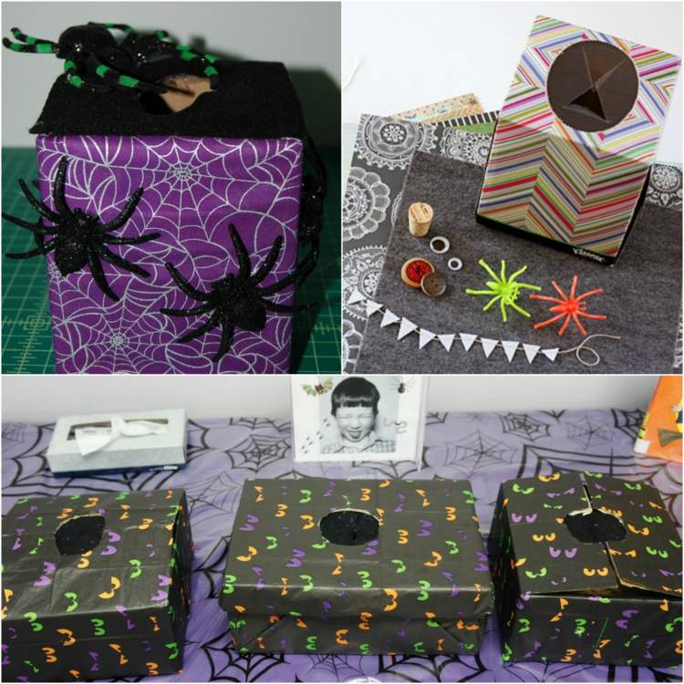 halloween-spiele-horrobox-spinnen-kosmetiktücherbox-stoff-wackelaugen