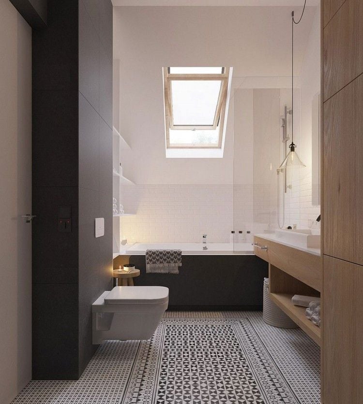 skandinavisch-einrichten-badezimmer-dachfenster-badewanne-glastrennwand