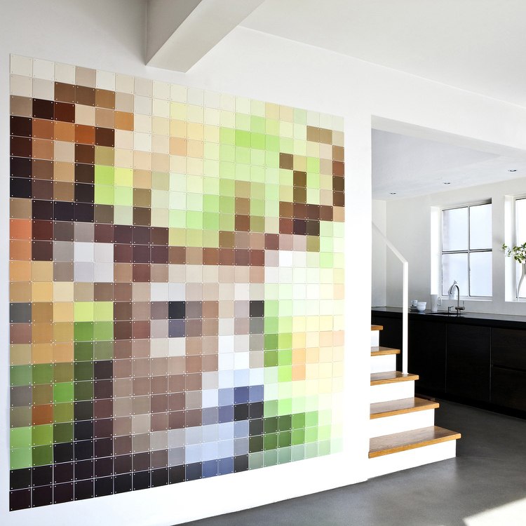 Ausgefallene Wandgestaltung -pixel-art-farbe-modern-hirsch