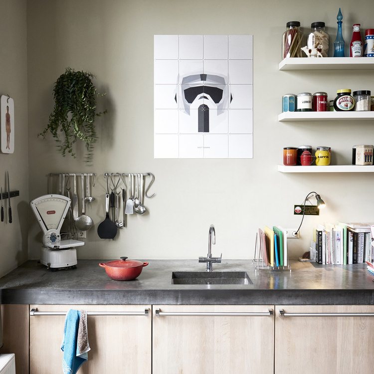 ausgefallene-wandgestaltung-pixel-art-küche-modern-skandinavisch-schwrazweiss