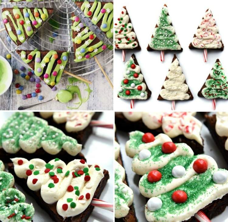 backen zu weihnachten cake-pops-tannenbäume-weihnachtsbaum-glasur-brownie