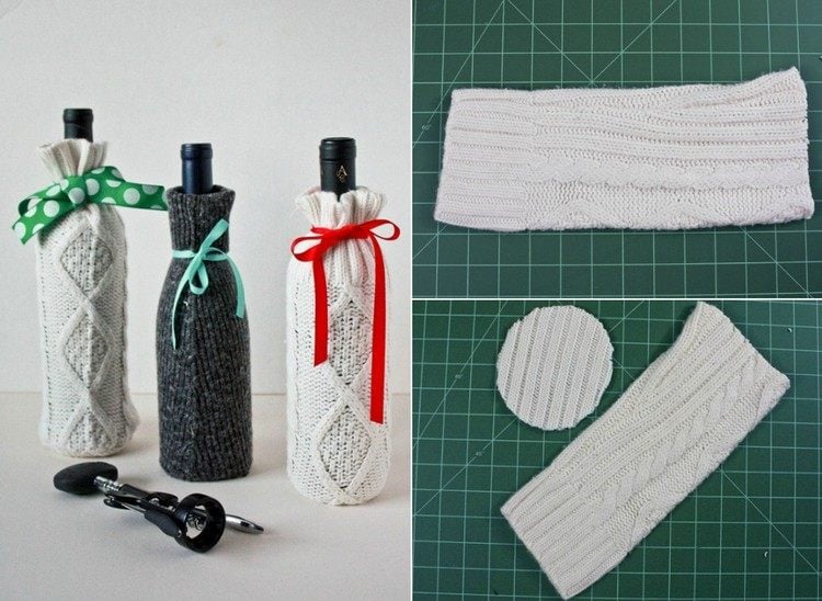 diy-geschenke-weihnachten-hülle-weinflaschen-selber-machen-pulli