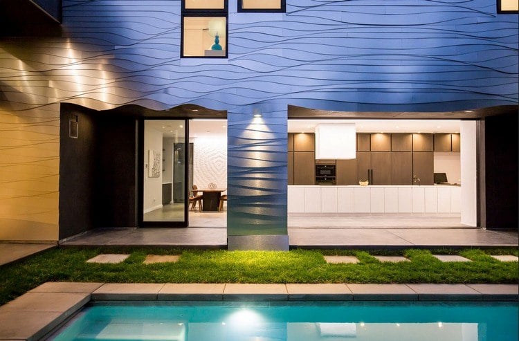 Einzigartiges Haus Design fassadenverkleidung-aluminum-pool-küche