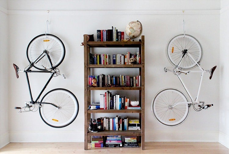 Fahrradhalter für Wand und Decke im Innenraum modern inszenieren