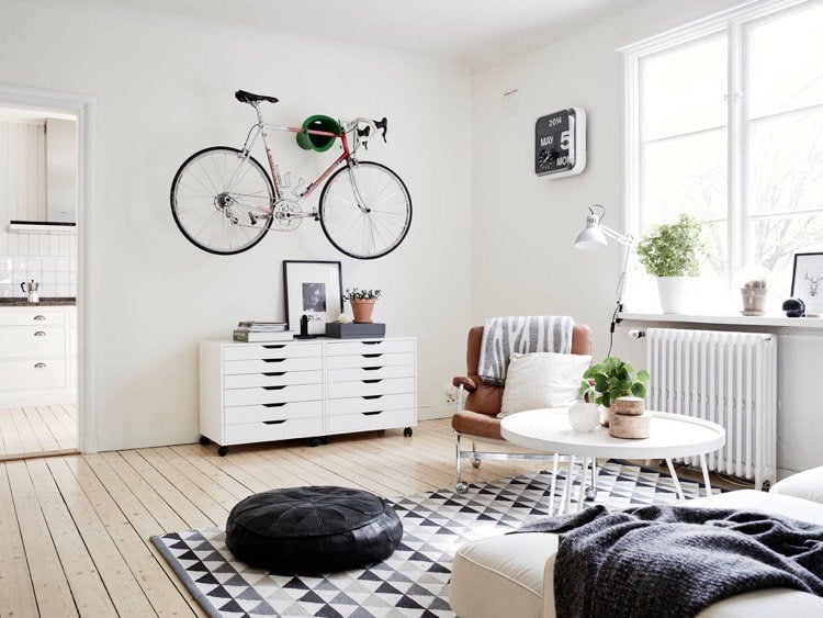 Fahrradhalter für Wand -decke-schwarz-weiss-modern-skandinavisch